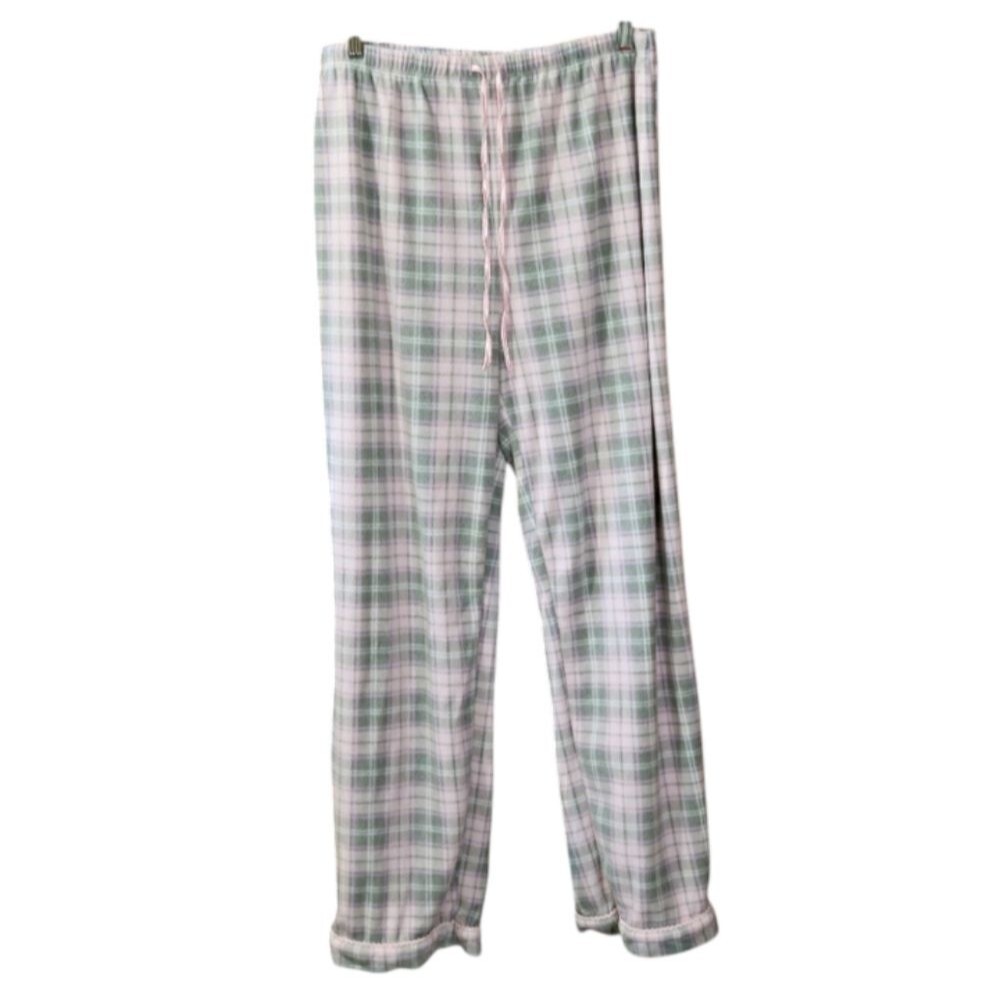 Lord & Taylor Pink & White Plaid Pajama Pants Medium Lounge Cotton Sleepwear